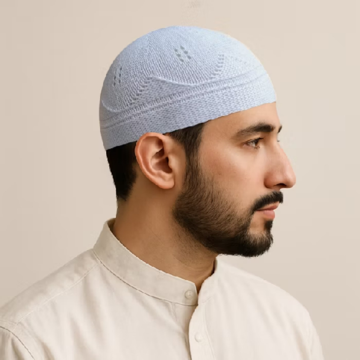 SDS Kopiah Haji Rajut untuk Sholat / Kopiah Rajut turki tebal/ kopiah rajut yaman/ polos pria dewasa