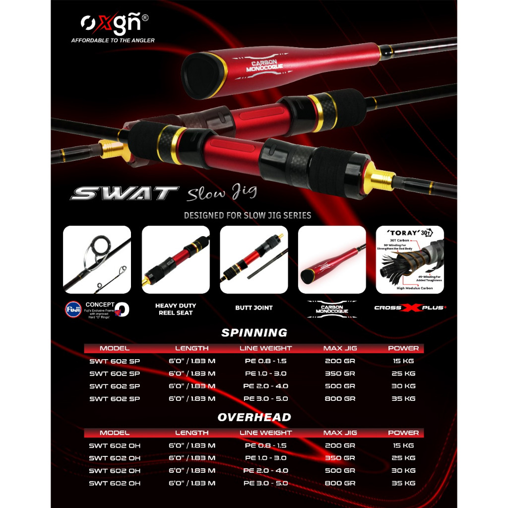 JORAN PANCING SLOW JIGGING OXGN SWAT | SOLID CARBON | SLOW JIGGING | SPINNING & OVERHEAD