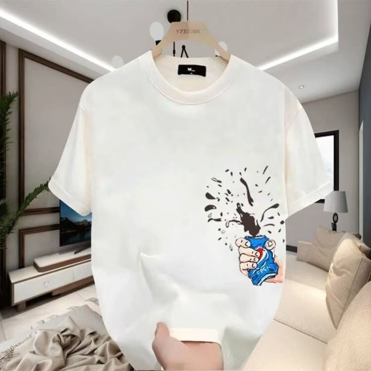 Kaos Cetak Logo Minuman Soda Keren Hitam Pria - Bahan Katun Lembut Nyaman Dipakai