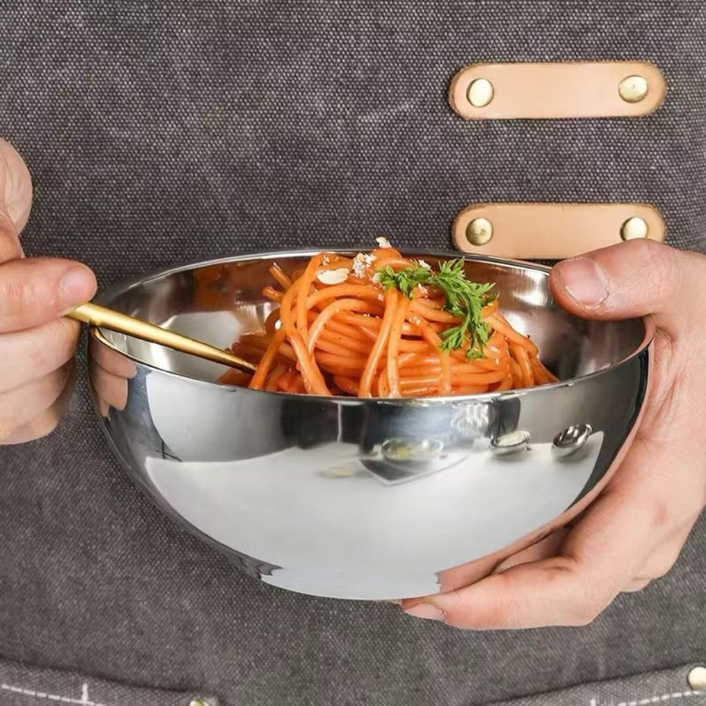 Hai - Mangkok Korea Tebal Stainless Mangkuk Kuah Anti Panas Bowl Double Wall Mangkok Stainless