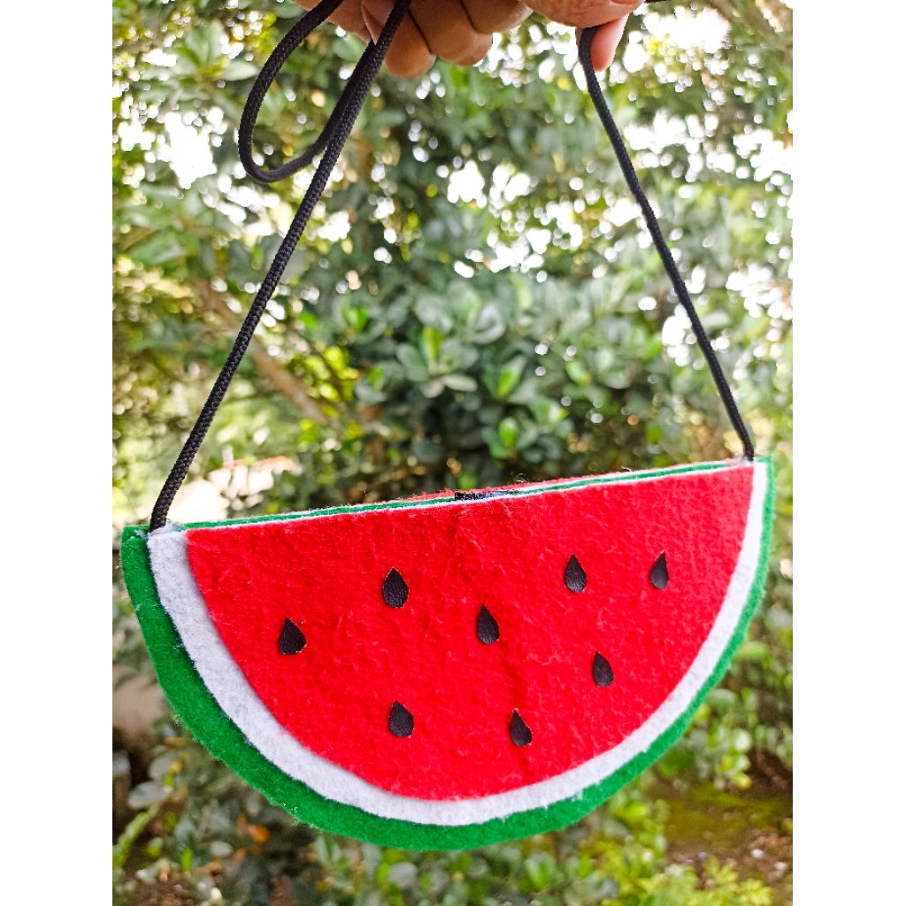DIY Tas mini karakter buah | Kerajinan tas mini anak | Hiasan kerajinan kain flanel