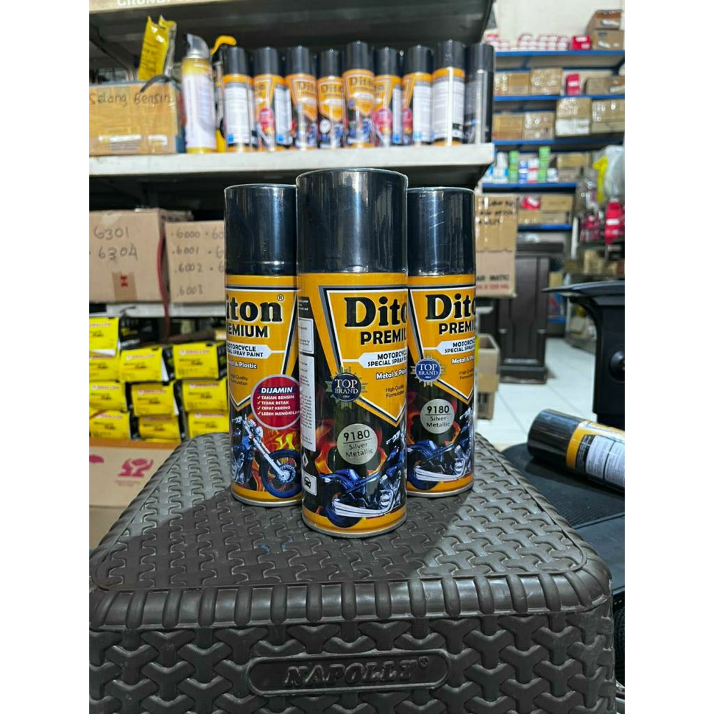 Cat Diton Premium 9124 Silver dan Cat Diton Premium 9180 Silver Metalic || Cat semprot