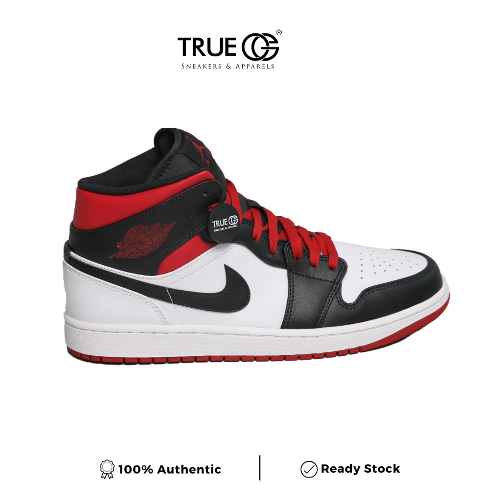 Air Jordan 1 Mid White Gym Red Black