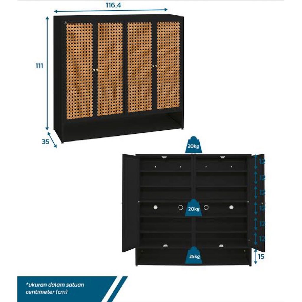rak sepatu besi lemari sepatu besar