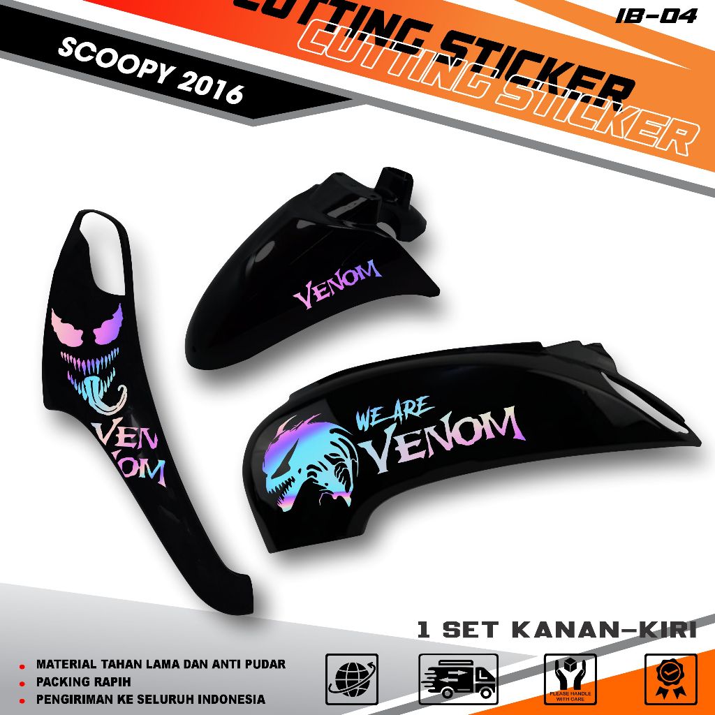 STRIPING CUTTING HONDA SCOOPY 2014 - 2016 MOTIF VENOM || STICKER CUTTING ANTI PUDAR MANTAP