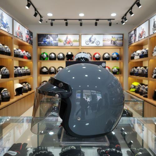 PAKET HELM CARGLOSS ORIGINAL RETRO ABU Glossy KACA DATAR FLAT Classic-Helm Motor Retro Bogo Dewasa C