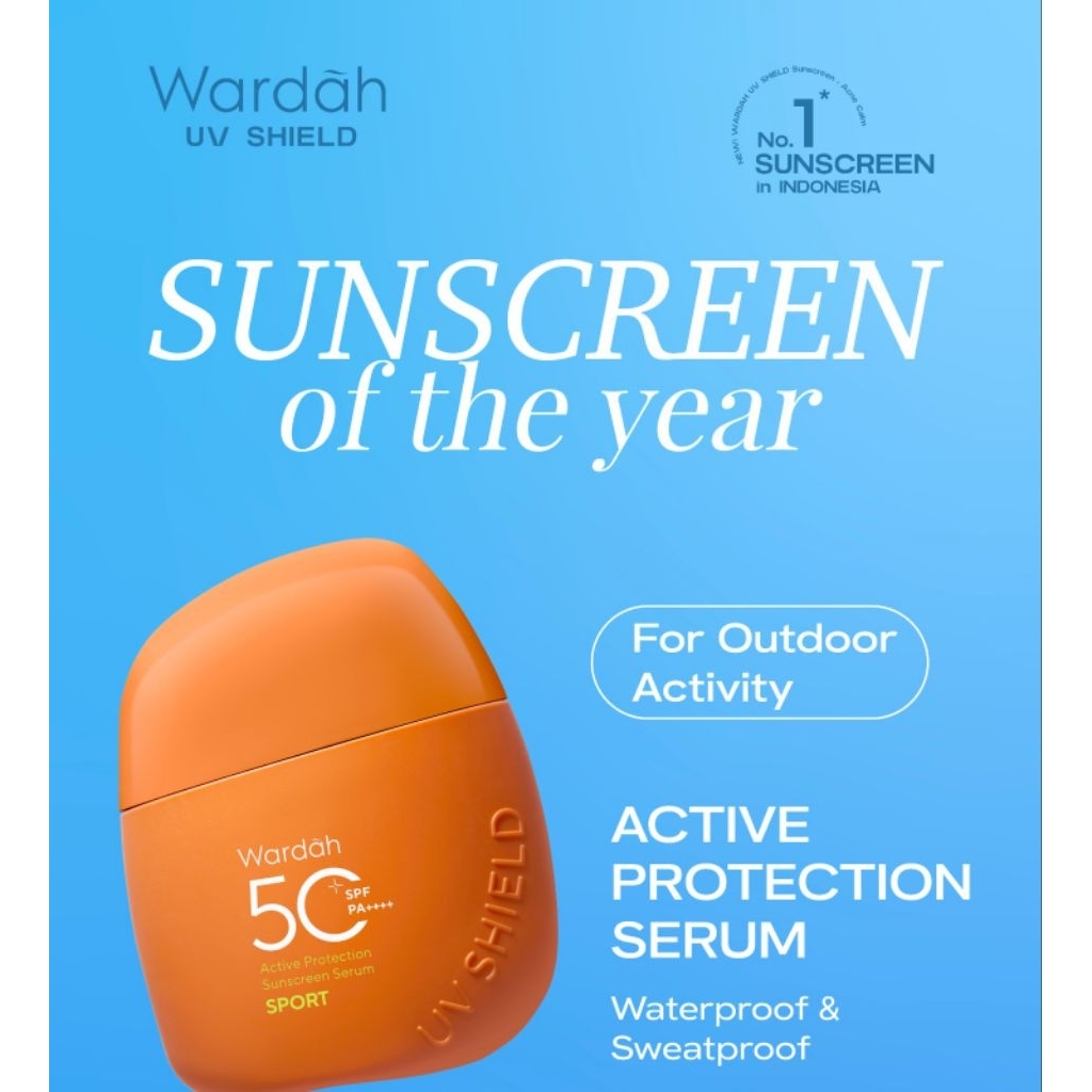SUNSCREEN WATERPROOF WARDAH UV SHIELD ACTIVE PROTECTION SERUM SPF50 (35ml)