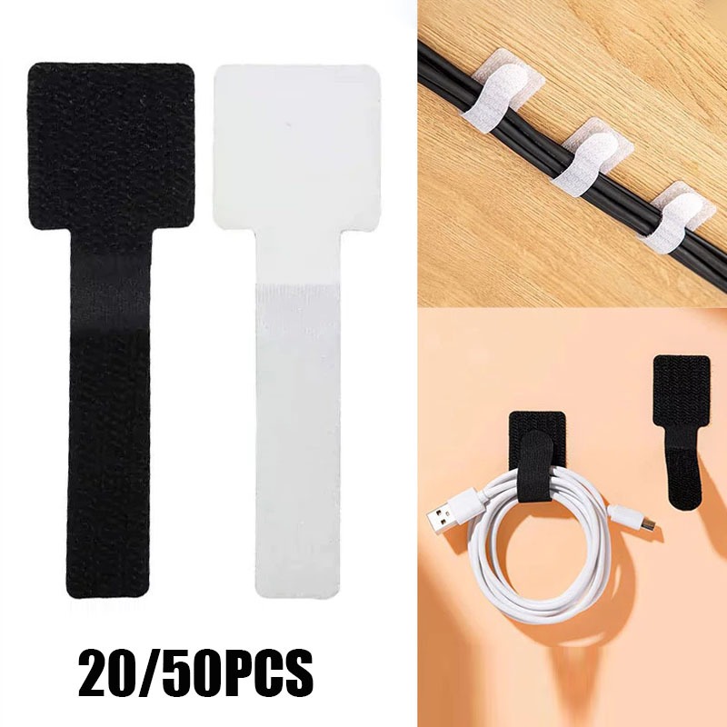 20/50 Pcs Klip kabel organizer tempel dinding jepitan cable clamp clip kleman perapih cabel tanpa pa
