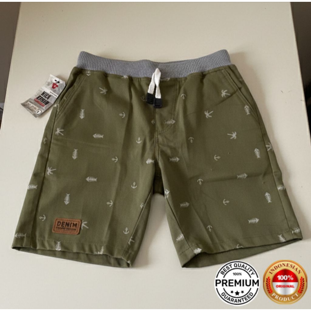 Celana Pendek Chinos Anak / Celana Anak Laki laki Pendek Chino Motif Denim