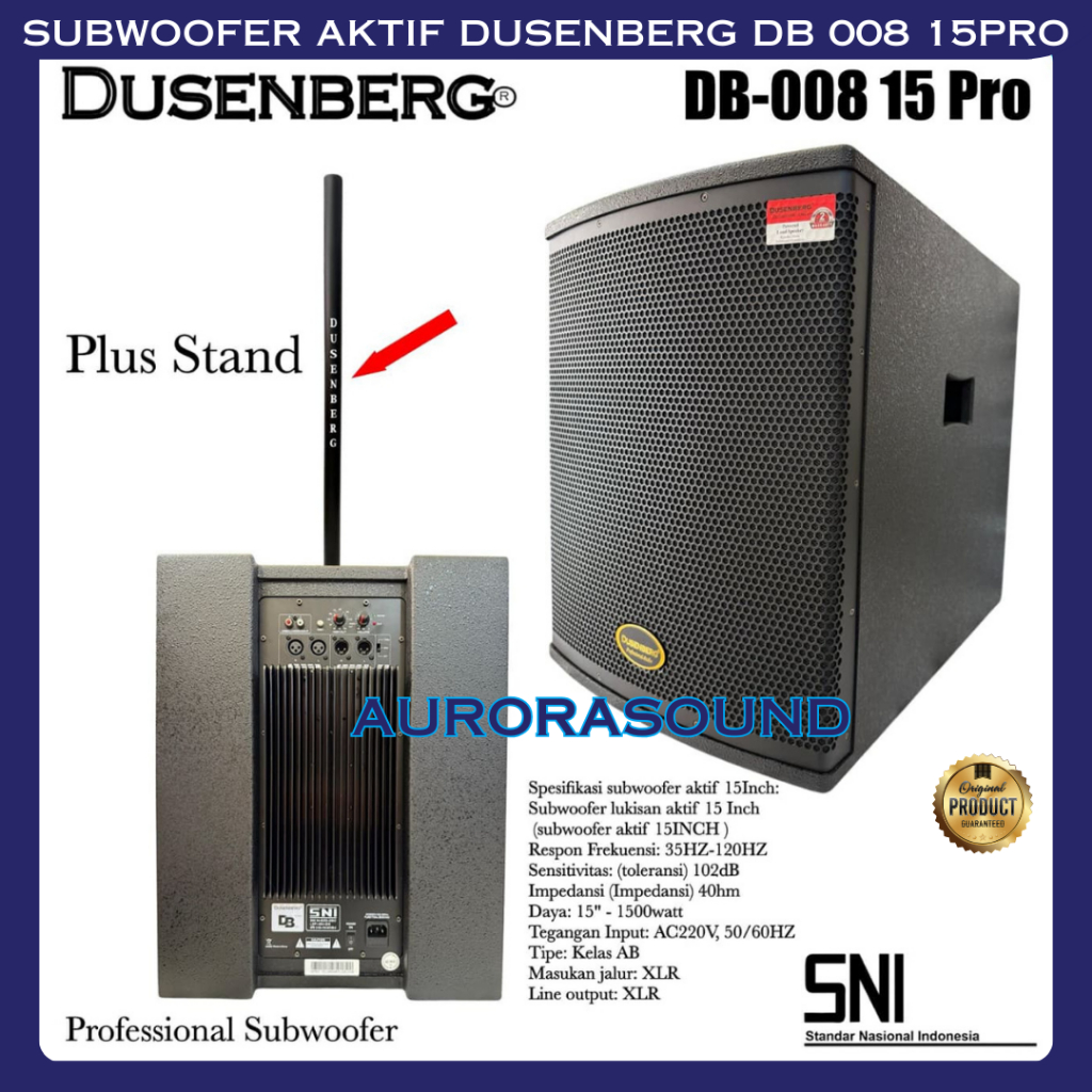 SUBWOOFER AKTIF DUSENBERG DB 008 15PRO 15 INCH 1500W DB-008 15 PRO DB008 ORIGINAL