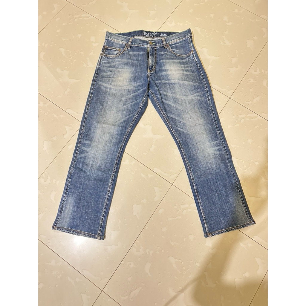 [PRELOVED] Wrangler ORIGINAL 100% GUARANTEE Jeans Pria Slim Straight Denim Biru