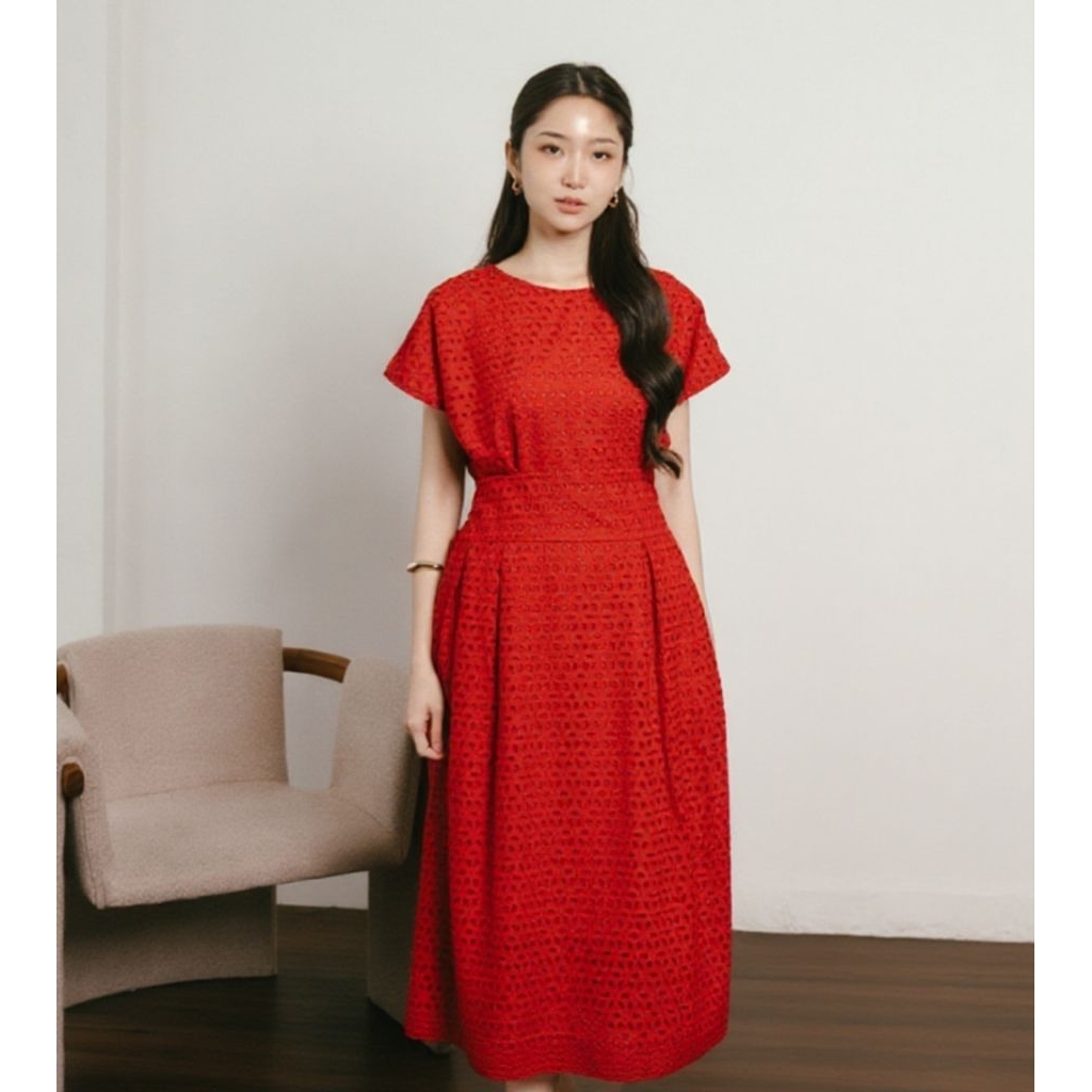 DRESS WANITA/BROKAT DRESS - QUINNY PREMIUM EYELET DRESS