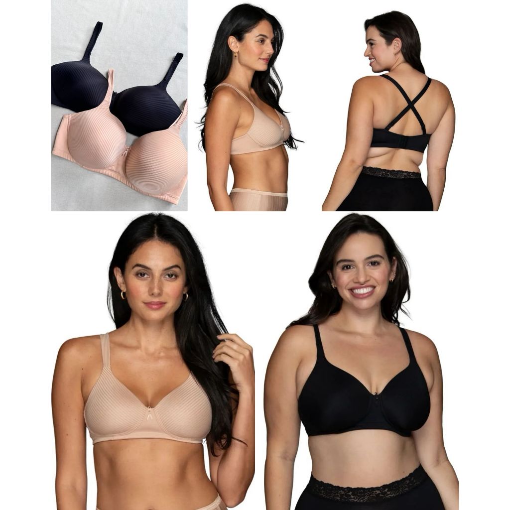 [38C, 38DD, 38DDD] Vanity Fair Radiant Convert Criss Cross Straps T-Shirt Bra - 1148