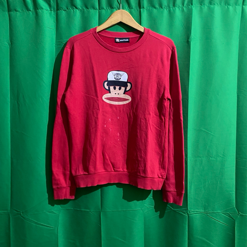 Crewneck Paul Frank - Size S - Jaket Sweater Sweatshirts merah