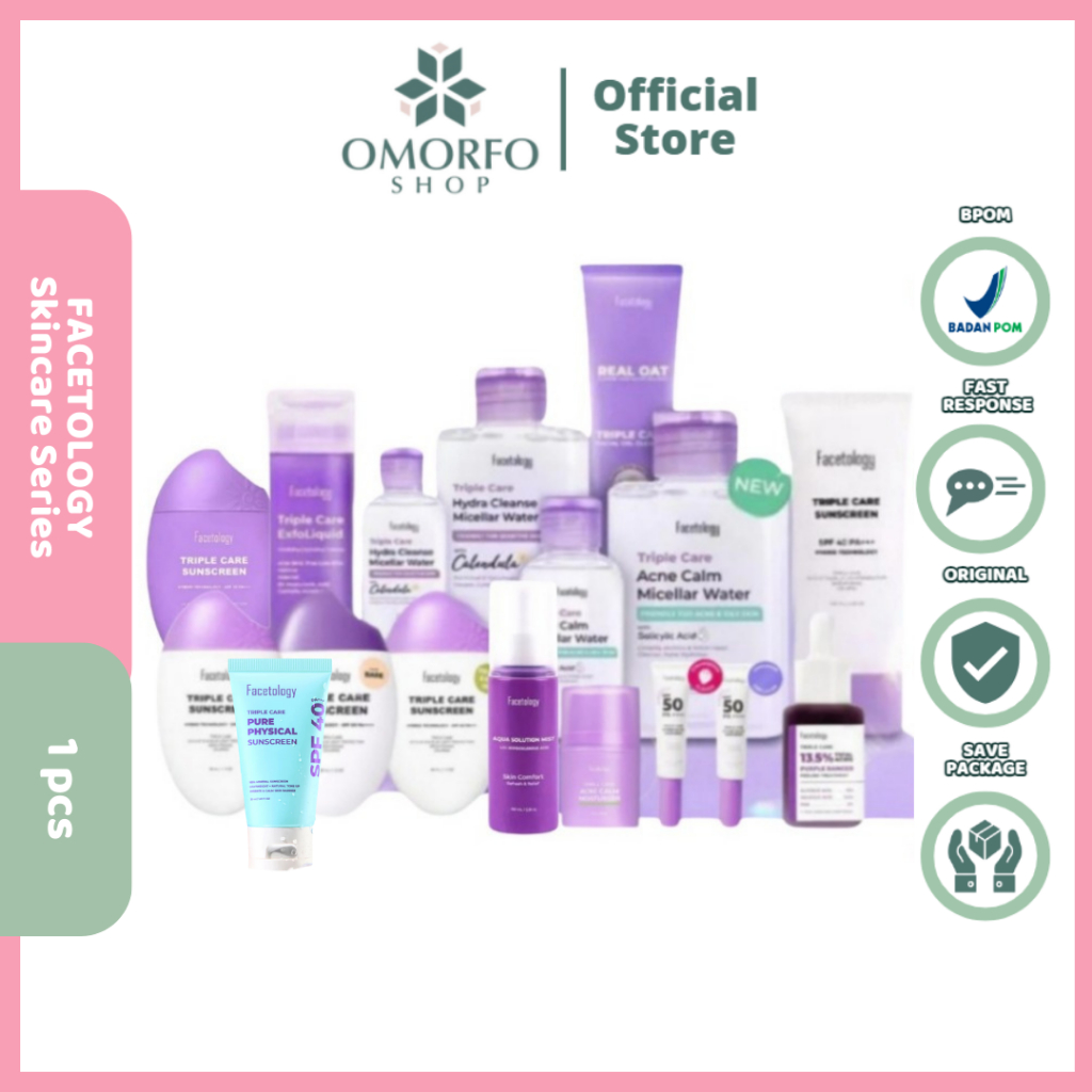 [Omorfo] Facetology Skincare Series | Facetology Sunscreen Hybrid | Acne Oily Sunscreen | Tinted Sun