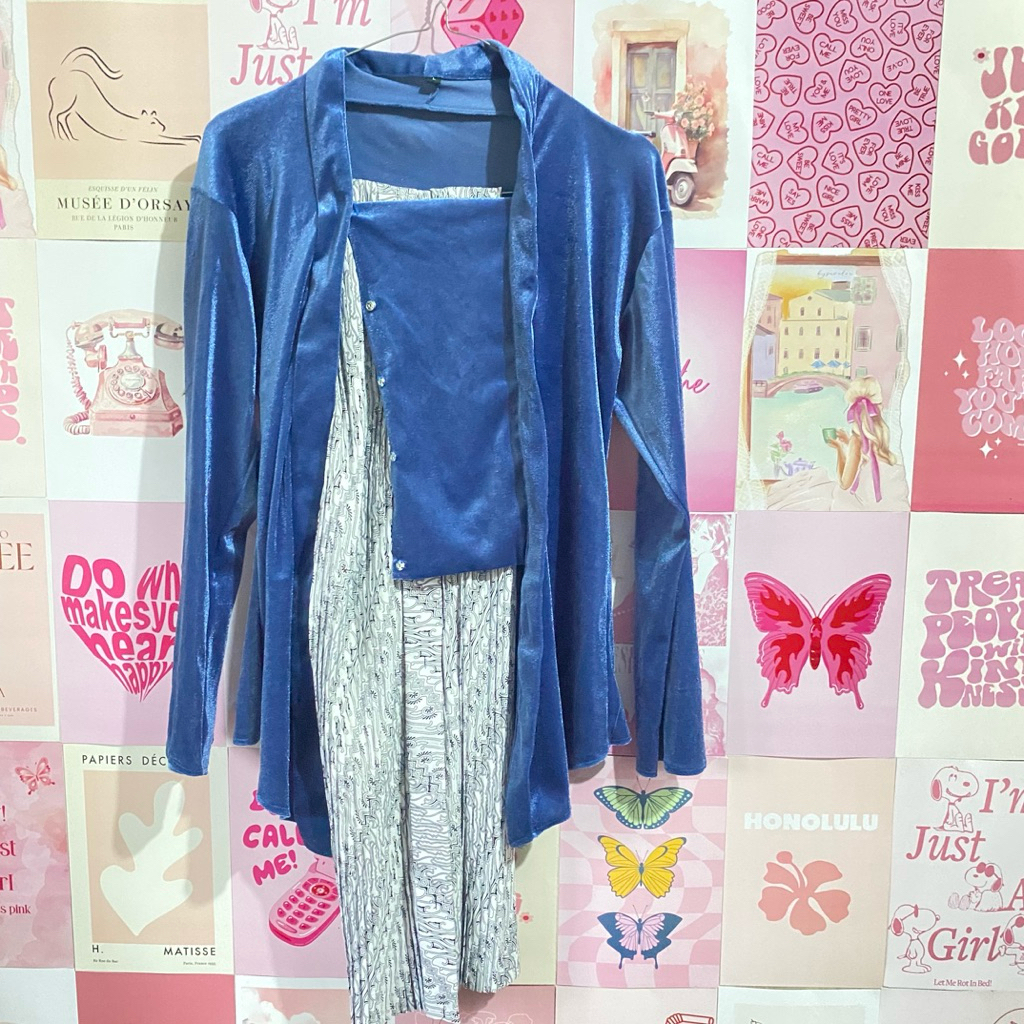 Preloved Set Kebaya Bludru + Rok Plsket Setelan Kebaya Oneset