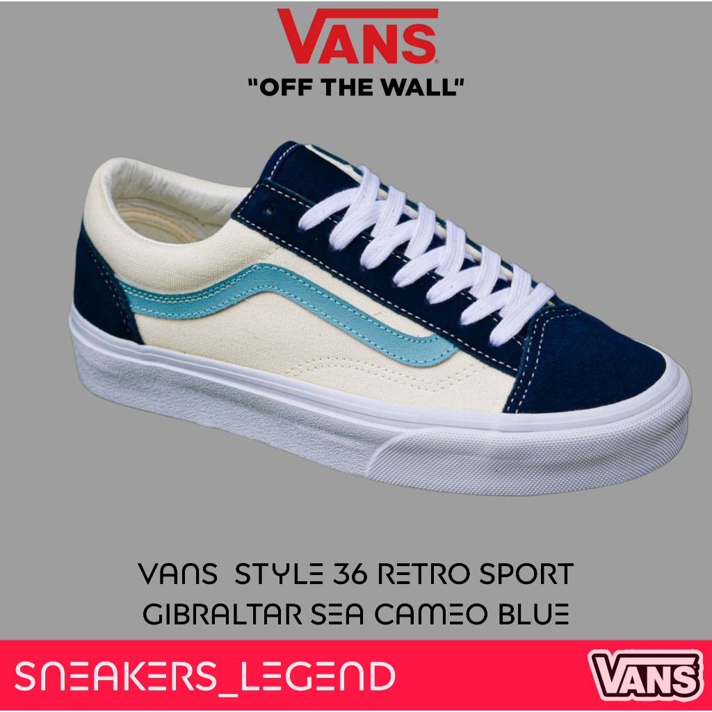 Vans Style 36 Retro Sport Gibraltar Sea Cameo Blue Original 100% Free Paperbag Sticker Cod Bnib Gara