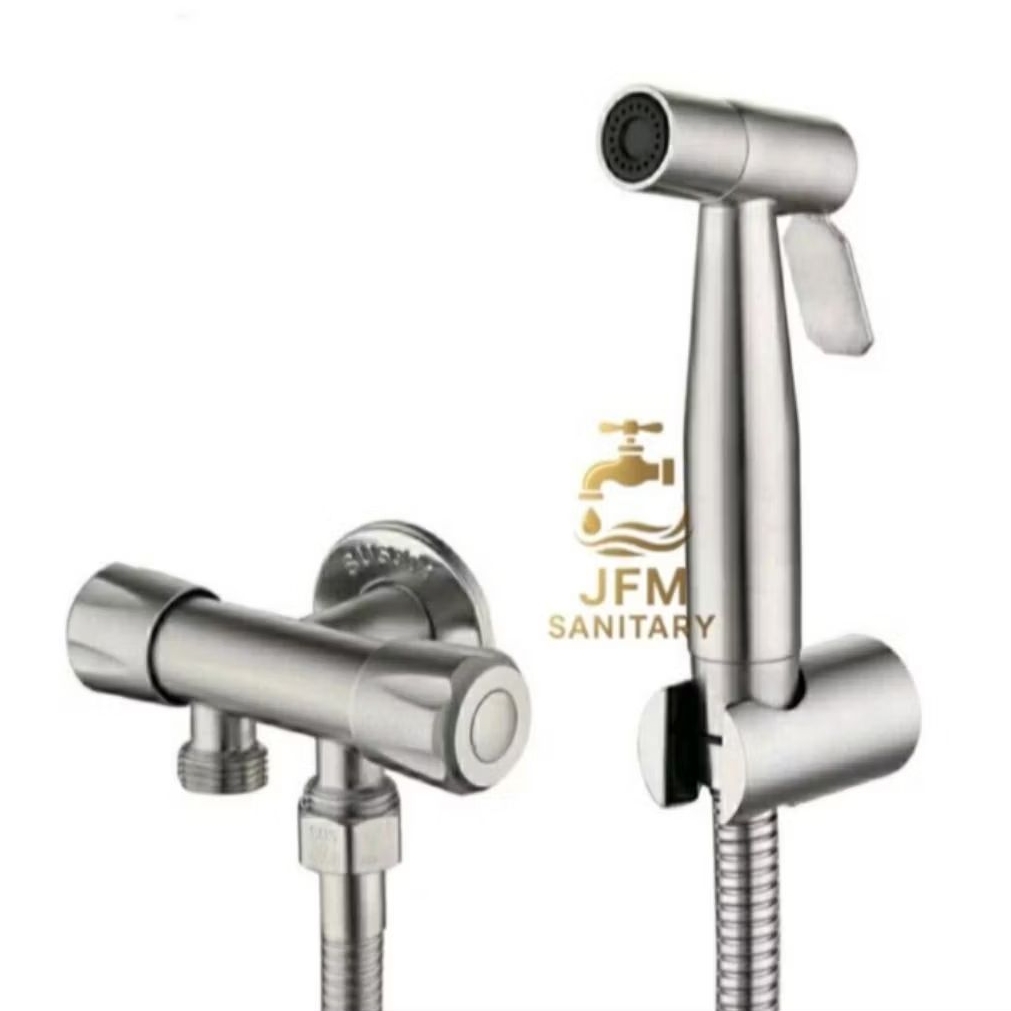 Jet Shower Stainless Steel + Kran Cabang / Toile Shower Stainless Steel