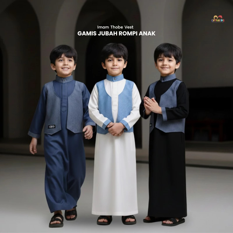 Gamis anak laki laki  Jubah Rompi Anak LUCU IMAM THOBE VEST