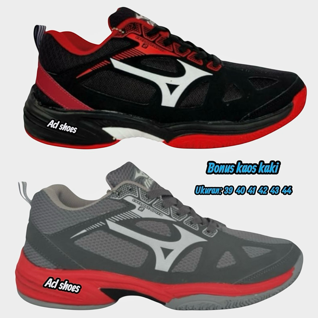 Sepatu Badminton Bulutangkis Tenis Lapangan Olahraga Pria Mizuno Cyelone Import Terbaru Ukuran 39 44