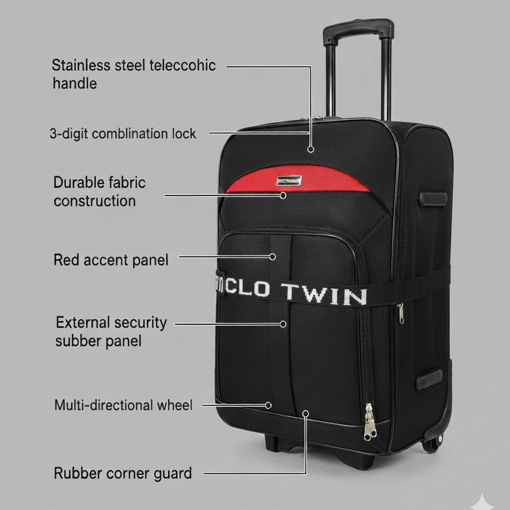 [JURAGAN TAS] Koper 24 Inch Koper Murah PL240 Bahan Nilon Tebal Import Ekspanding POLO Original