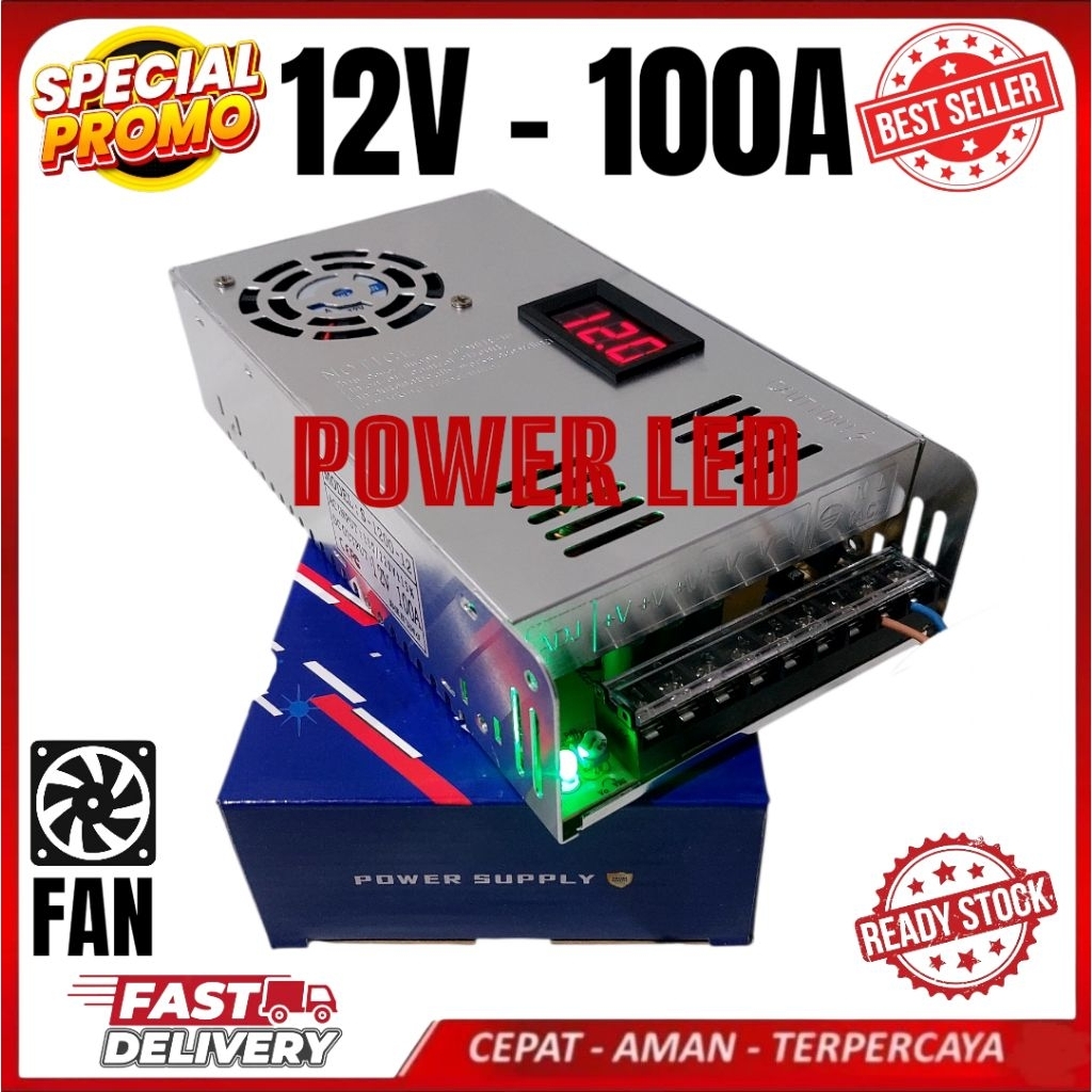 POWER SUPPLY 12V 100A DIGITAL VU FULL POWER SUPLAY 12 VOLT 100 AMPERE DISPLAY