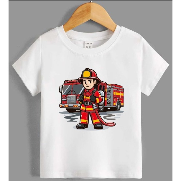 Kaos Distro Anak Unisex Pemadam Kebakaran Damkar