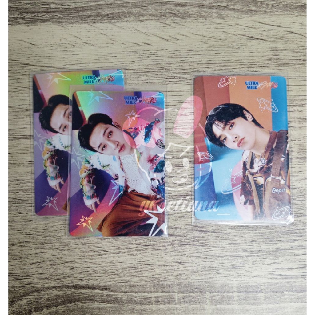Stray Kids SKZ x Ultramilk OFFICIAL Photocard Bang Chan, Photocard Jeongin I.N