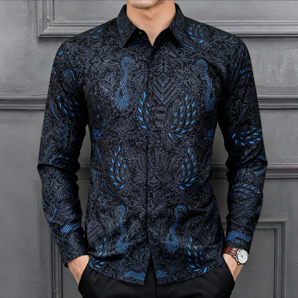 Raw And Denim Kemeja Batik Pria Lengan Panjang