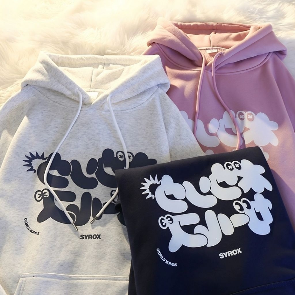 Jaketin Aja ( S - 6XL ) Hoodie Big Size HANGEUL KANJI CUTE Korean Street Style Ulzzang M L XXL XXXL 