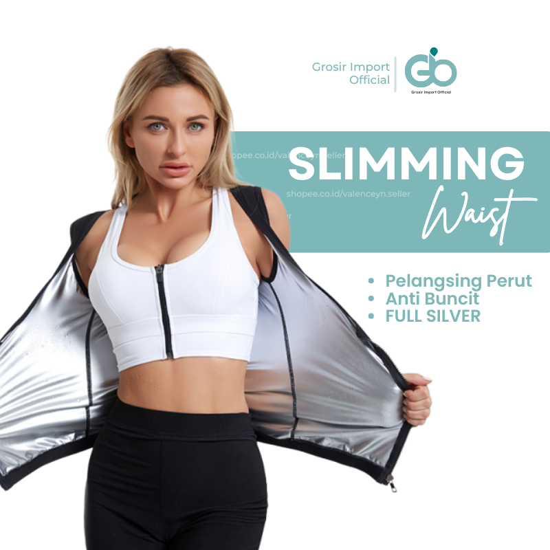 Korset Pelangsing Perut Buncit Rompi Olahraga CAMI SILVER ZIPPER Wanita Tanktop Tengtop Tank Top Tan