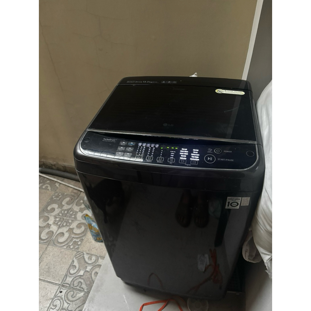 LG INVERTER 13KG TOP LOAD - TH2113DSAK (second/bekas good condition)