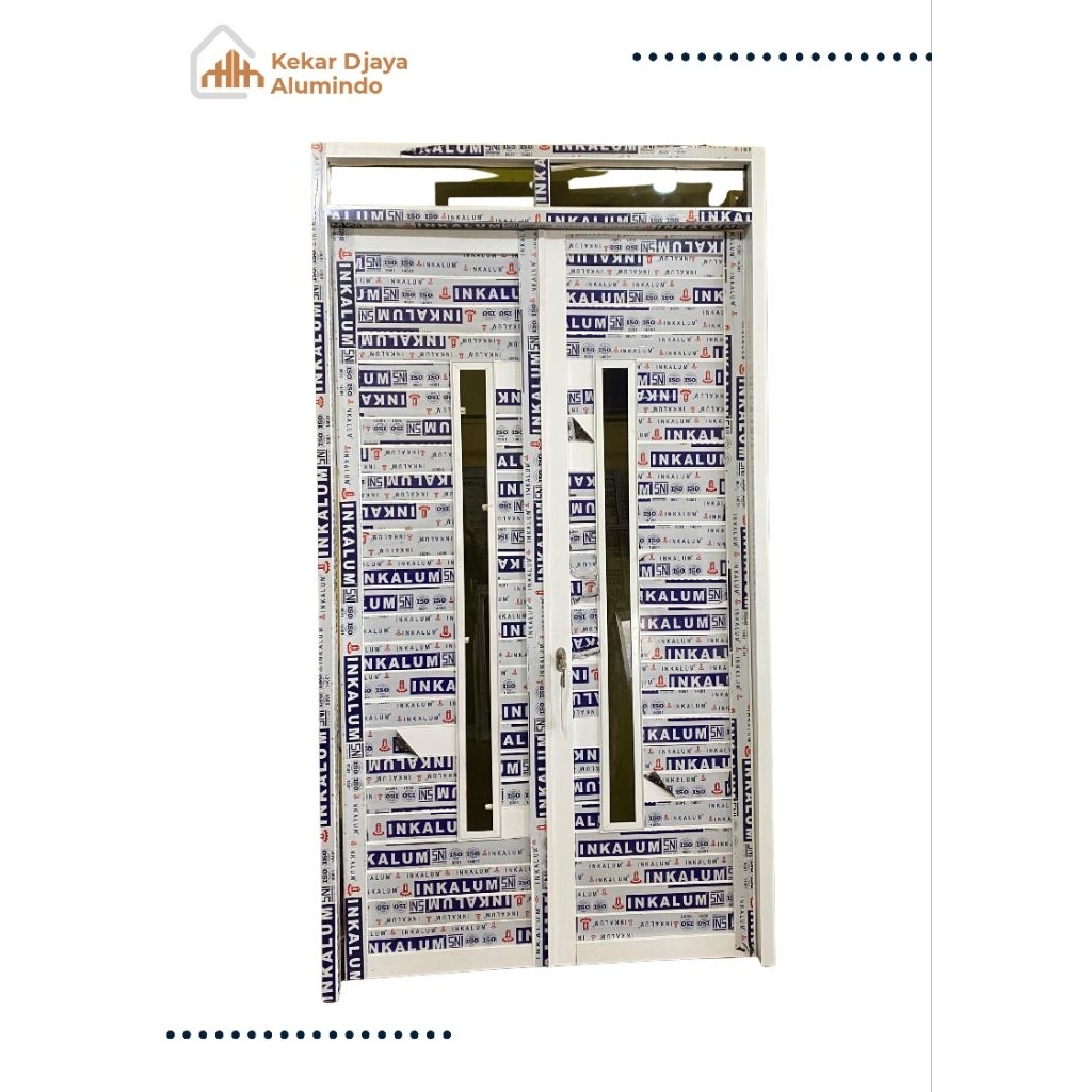 Pintu utama spandrell double variasi kaca+ventilasi udara