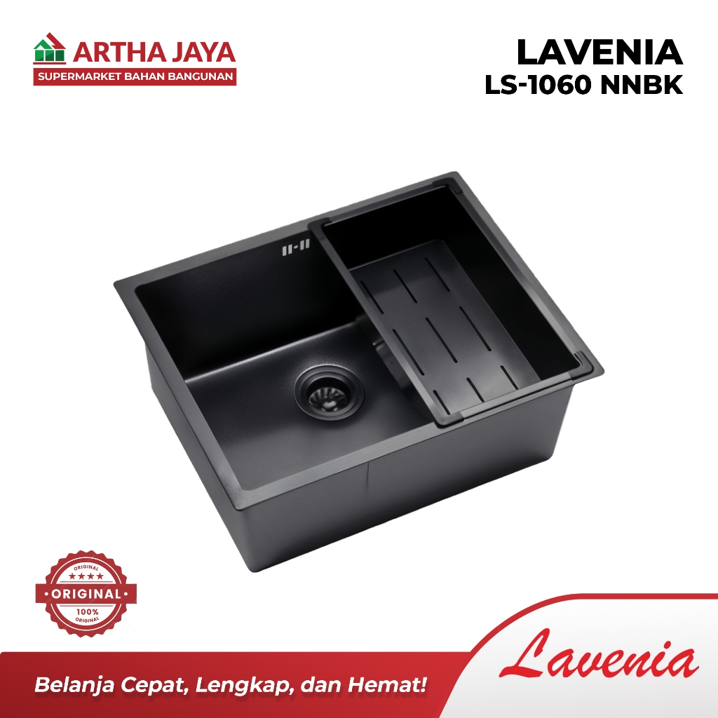 ELITE LS-1060NN BK SINK LAVENIA HONEYCOMB SINGLE BOWL (600X470X250)
