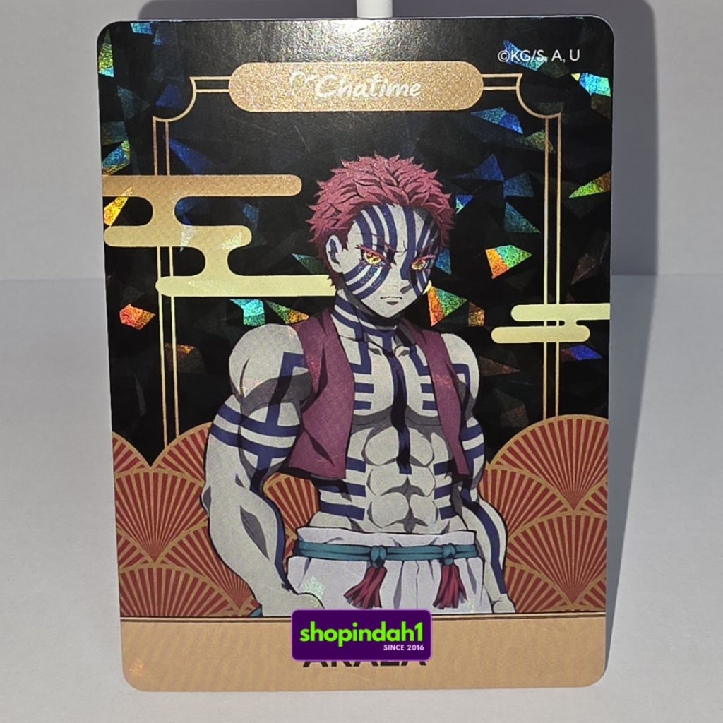 Akaza Collectible Card Chatime x Demon Slayer Kimetsu no Yaiba new unsealed (9x6.5cm)