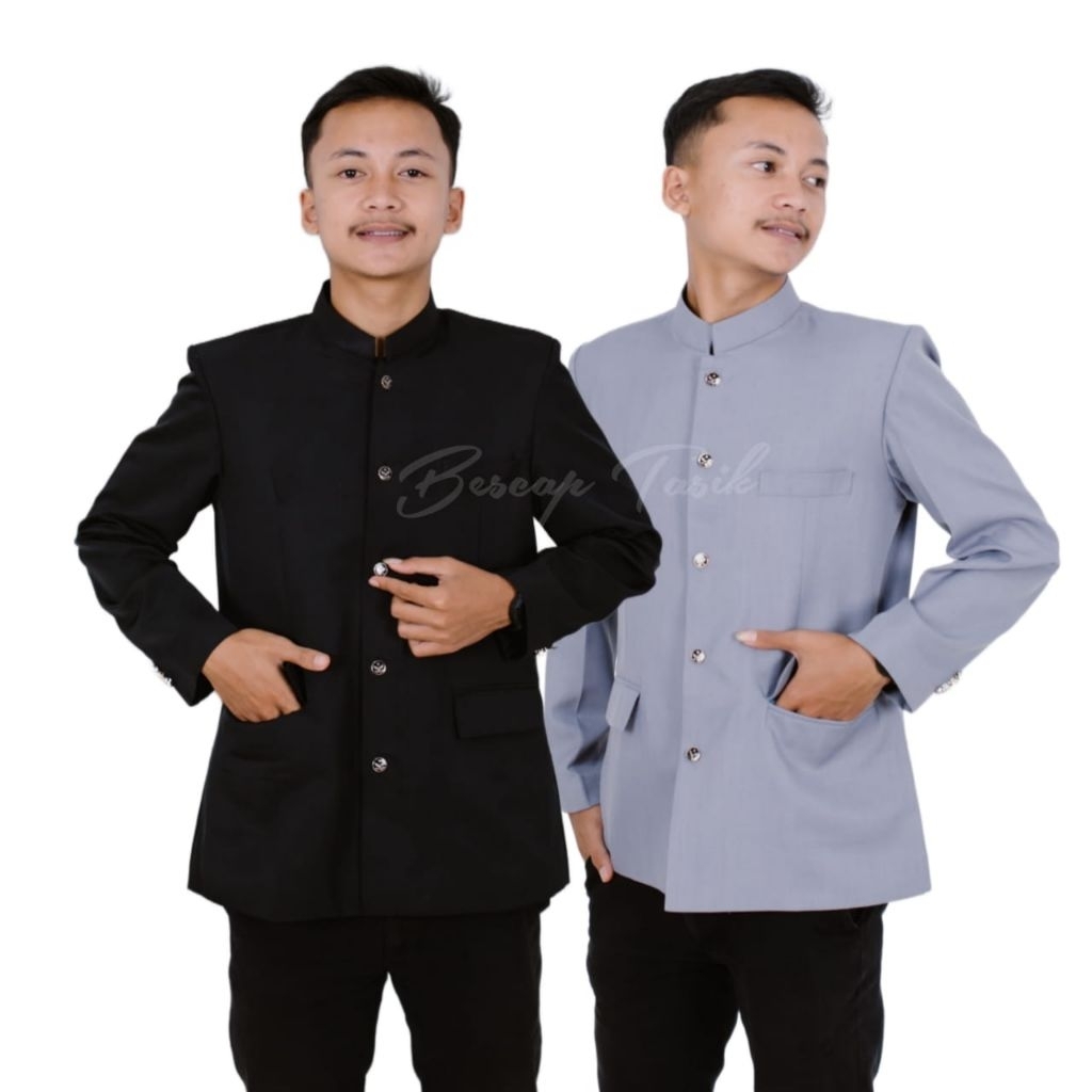 Jasko polos abu marun hijau Nevy hitam koko atasan muslim pria jumbo polos jasco baju adat