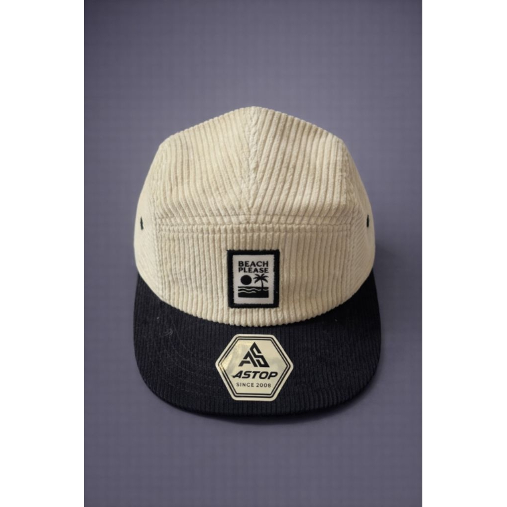 Topi 5 Panel Corduroy (Camp Cap) Flat Visor Premium Astop All Size