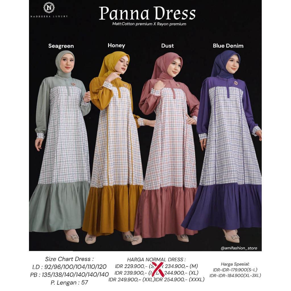 PANNA DRES gamis nadheera luxury terbaru 2026 promo gamis elegan