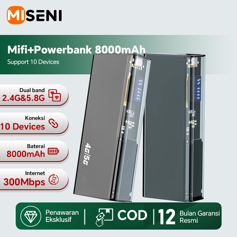 M27 Mobile WiFi Hotspot Dual Band 2.4G/5G 2in1 Powerbank 8000mAh Modem 4G LTE 150Mbps Unlock Semua O