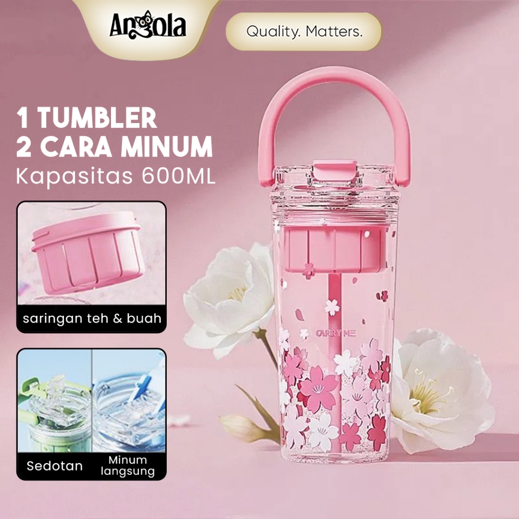 ANGOLA Tumbler Botol Minum W12 Infused Water 600 ML Botol Minul Food Grade Infus Buah