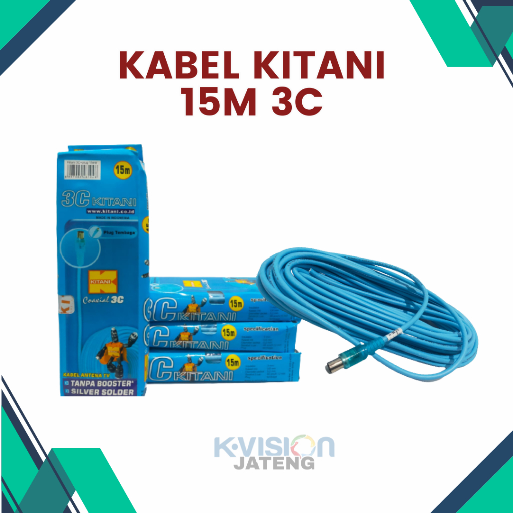 KABEL 3C + JEK KITANI 15M