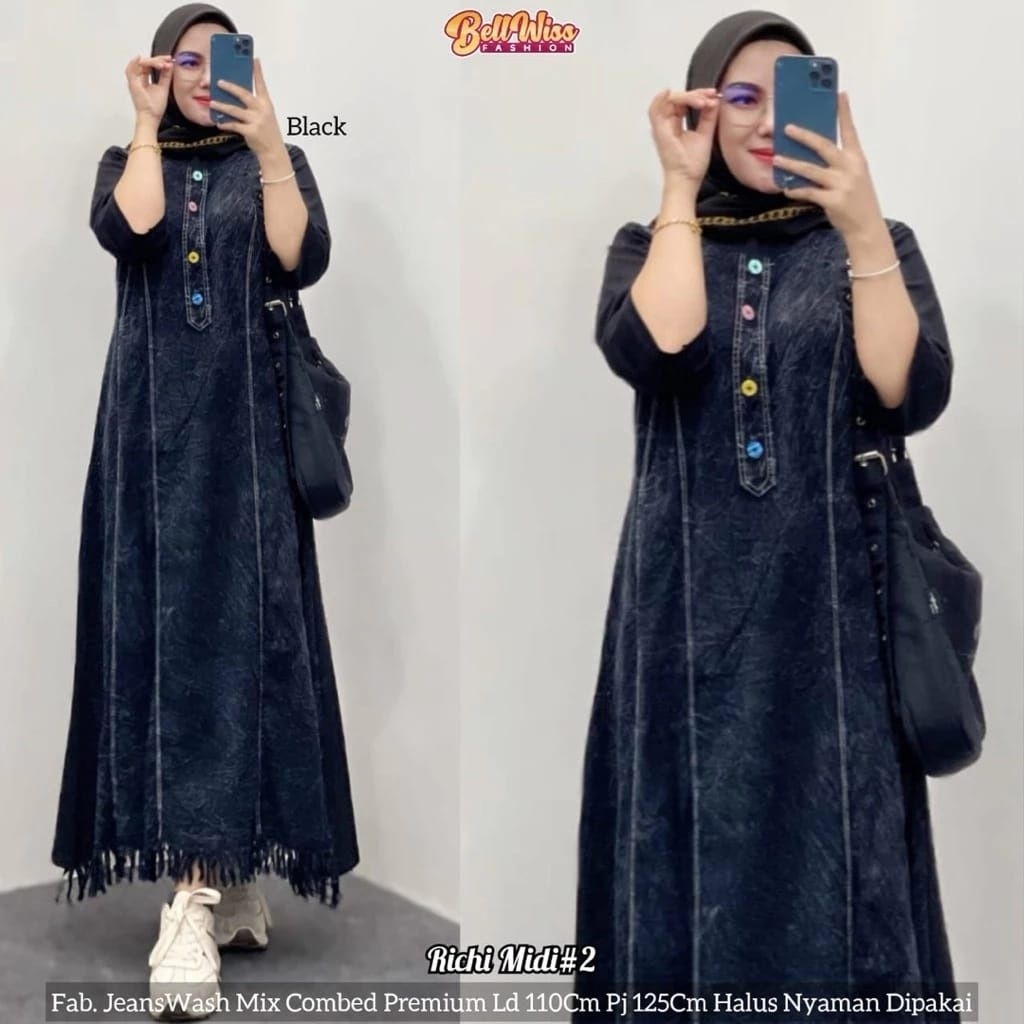 READY FALO MIDI DRESS | MAYA DRESS JEANS | DHIRA MIDI JEANS | RICHI MIDI JEANS | RUKA MIDI JEANS | M