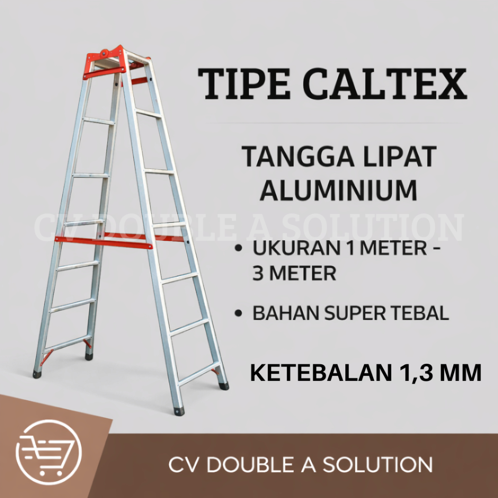 TANGGA LIPAT ALUMINIUM TIPE CALTEX UKURAN 3 METER BAHAN SUPER TEBAL