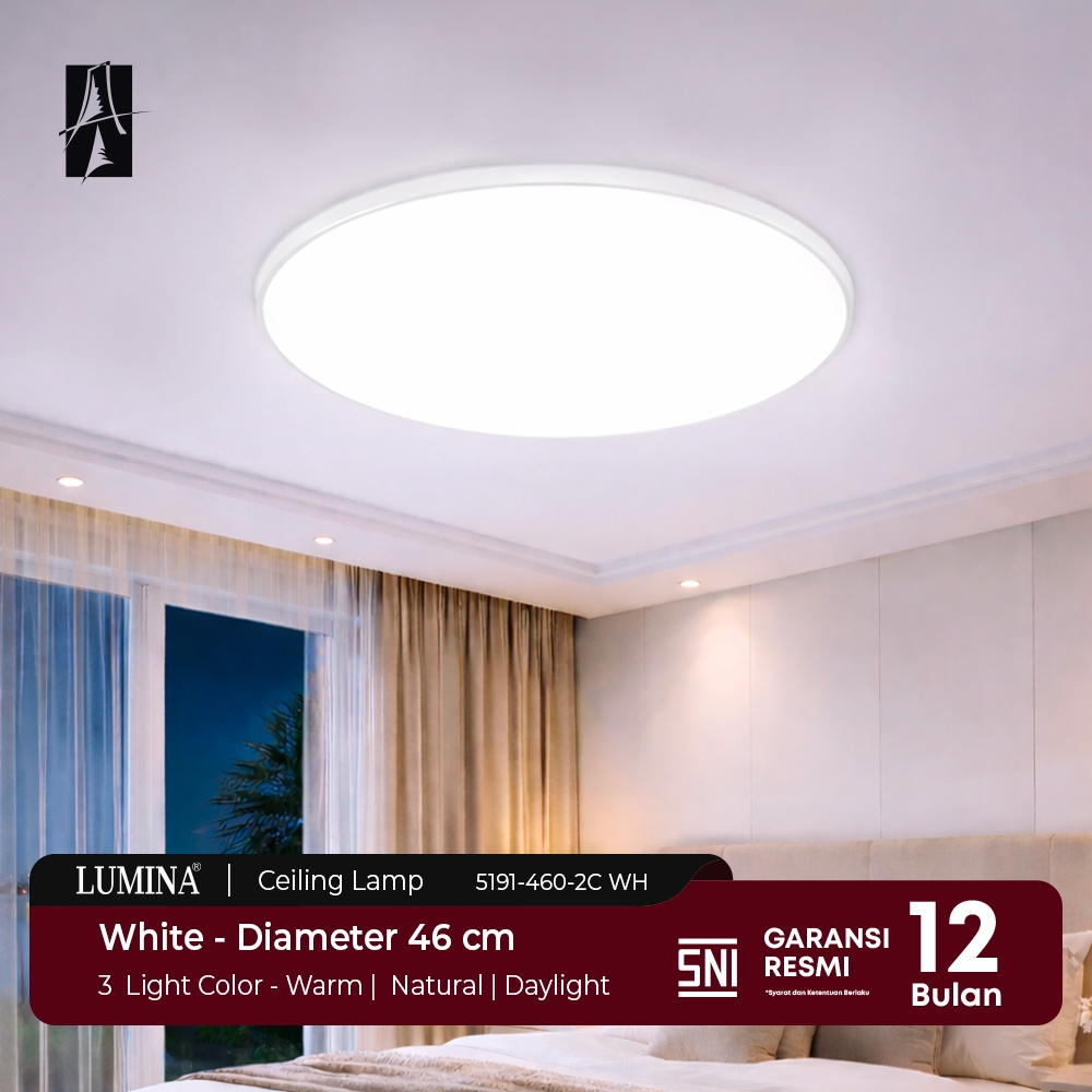 Lumina - Lampu Plafon LED Bulat Minimalis Modern Elegan Ring Ceiling Lamp Slim dengan Cahaya Lembut 