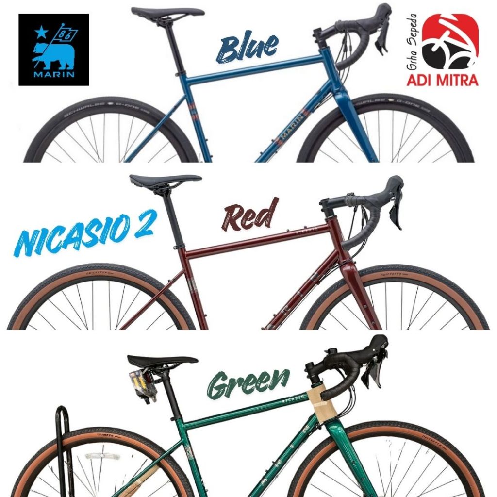 Marin Nicasio 2 [700C] 2x10 Speed Sepeda Gravel Drop Bar Frame Cromo Fork Carbon