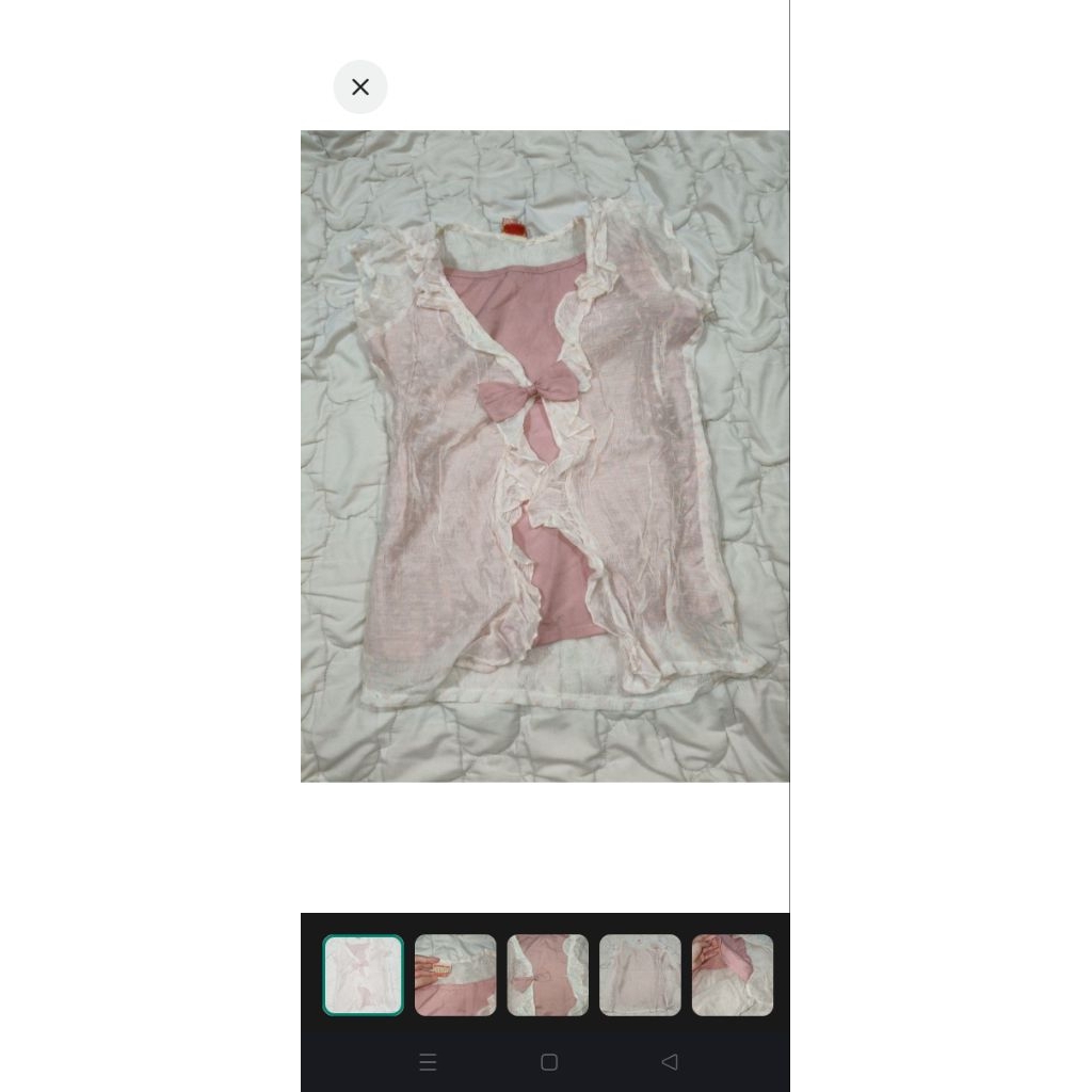 ATASAN LUCU PINK/ATASAN PINK DOUBLE/ATASAN PINK RENDA RENDA/ATASAN KAWAII/ATASAN COTTAGE/ATASAN PUTI