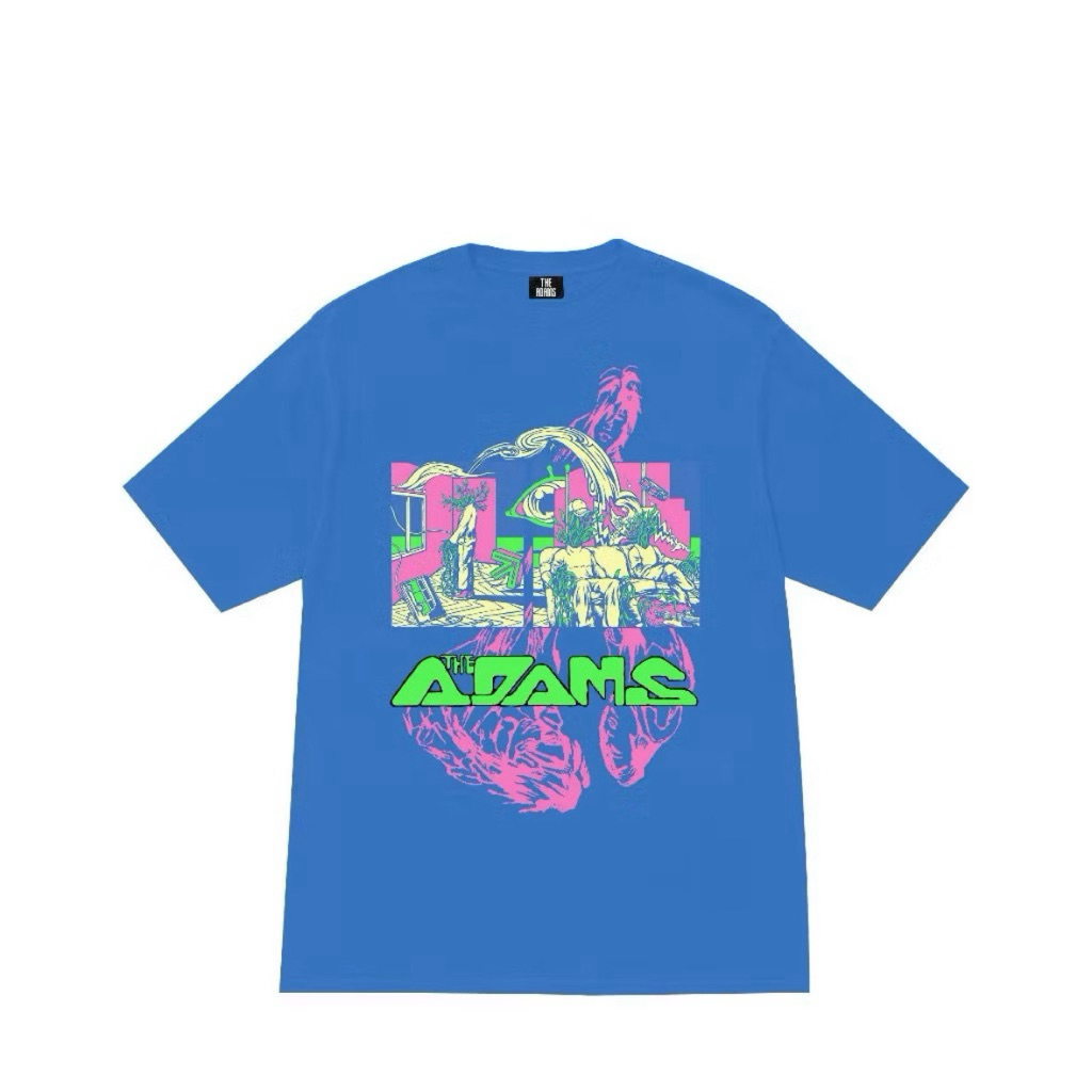 Tshirt The Adams Waiting Blue Lengan Pendek Pria Wanita - Turkis
