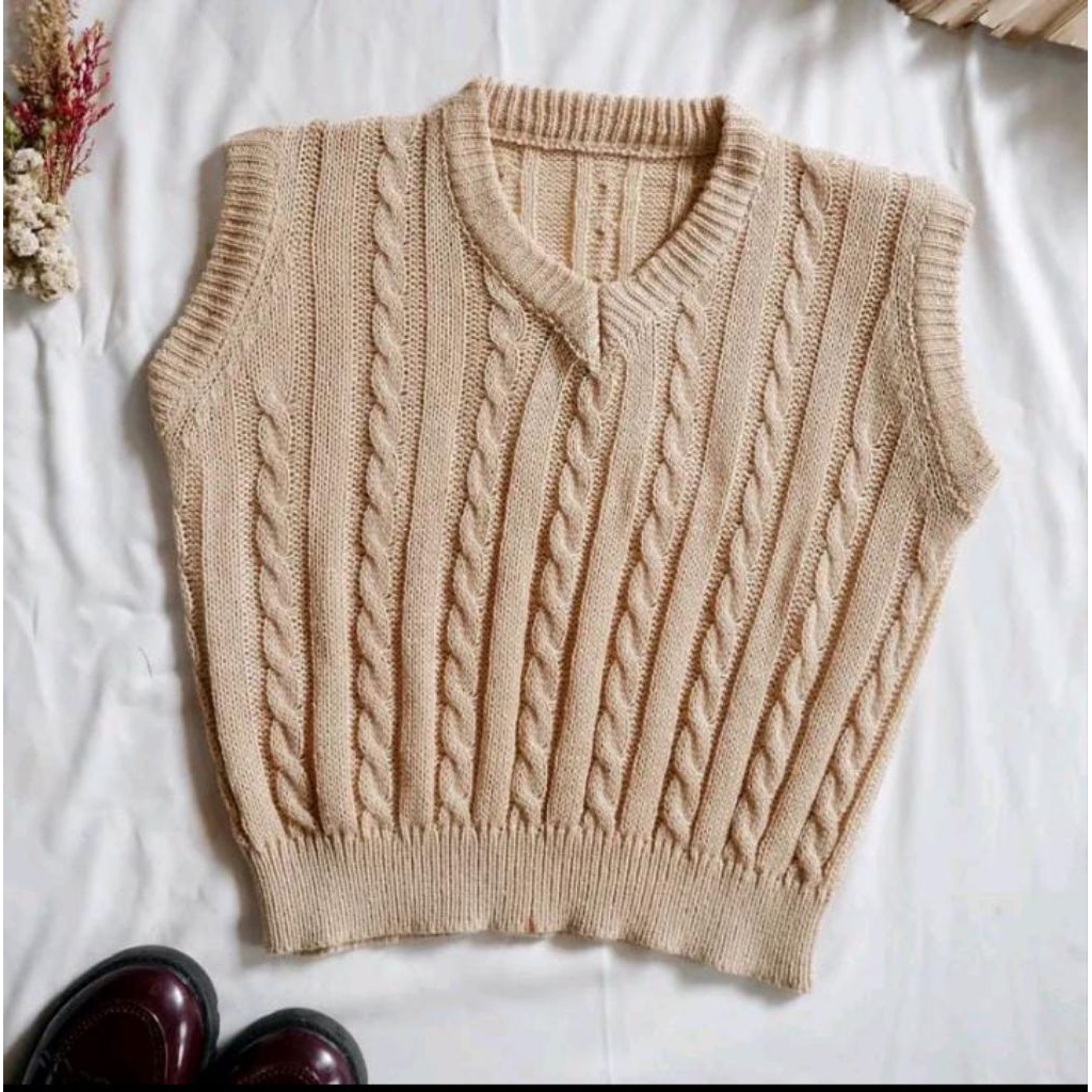 rompi rajut halus anak perempuan style korea