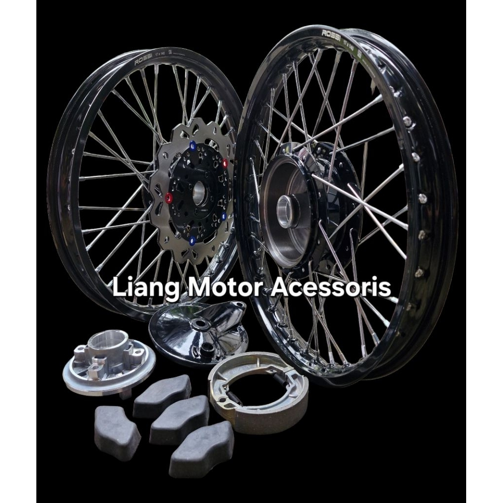 Sepaket Velg VRossi Ring 17 Tromol Set Jari2 Custom - Suzuki Thunder 125. Bonus Rakit Dan Setel Velg