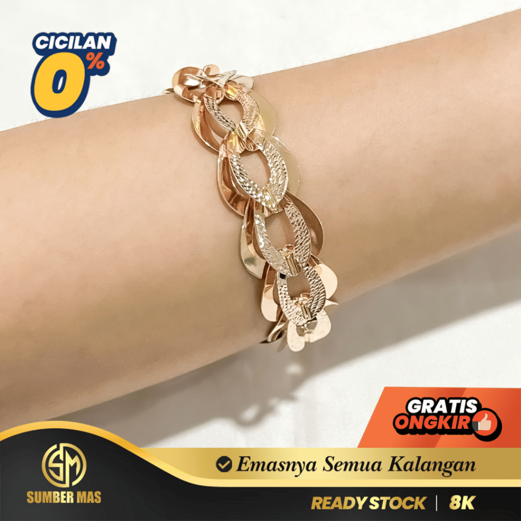 GELANG RANTE EMAS HOLOO FASHION 8K - SUMBER MAS